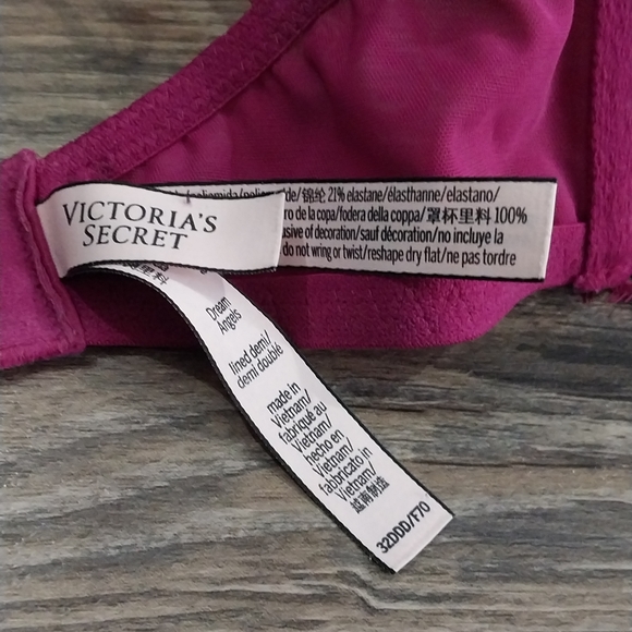 Victoria Secret Dream Angels Lined Demi Lace Bra 32ddd Pink Bra - Picture 6 of 6